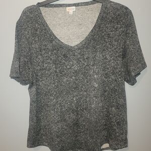 LuLaRoe Charcoal Heather Short Sleeve Top